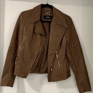 Brown leather jacket